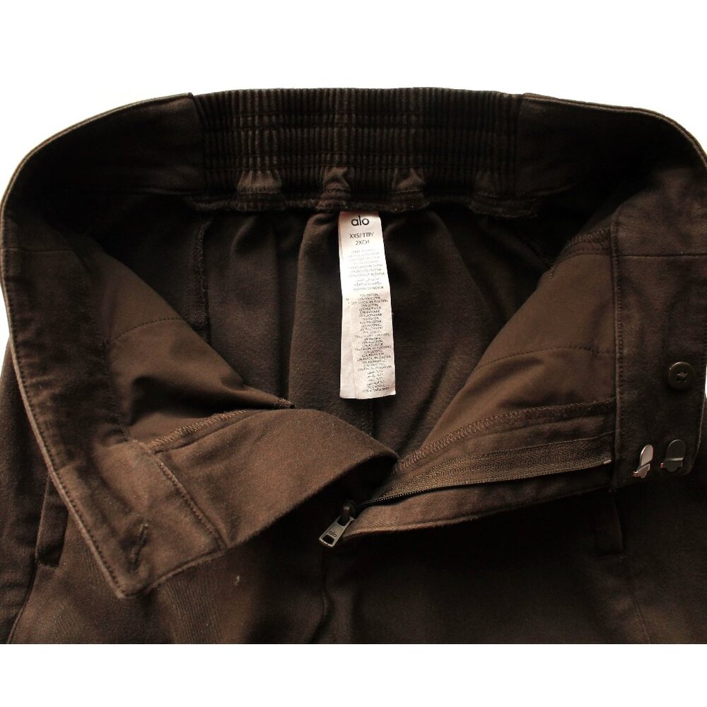 Alo Show Off Cargo Wide Leg Trouser 30" / Size XXS / Espresso Brown Pants - Picture 9 of 10